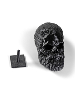 Бородатый череп с хвостом, фигурка для декора интерьера, арт-объект, коллекционный предмет, 3D печать, черный 16 см.