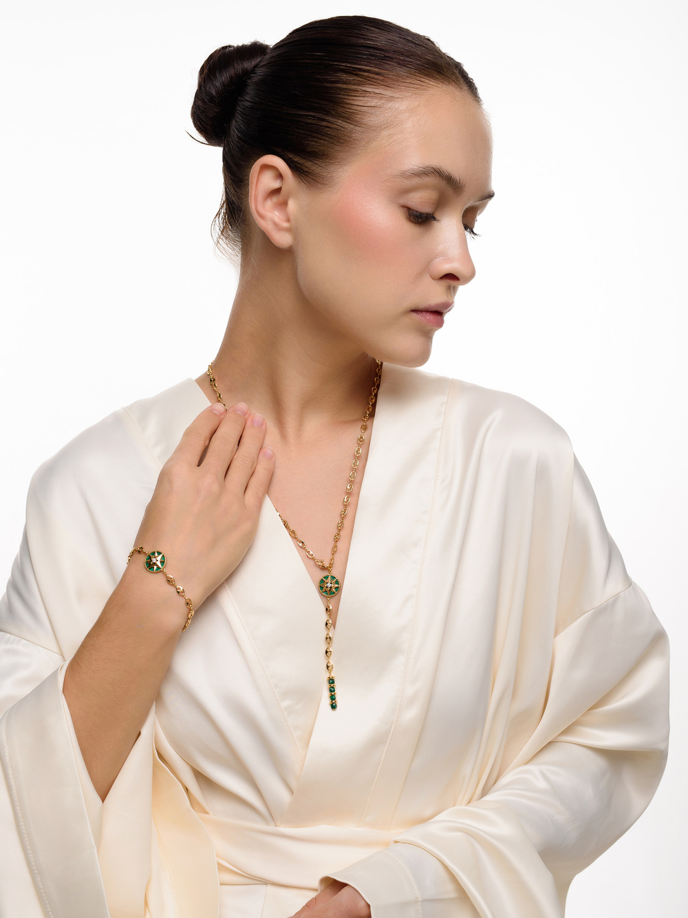 Браслет "Green gess" Gold