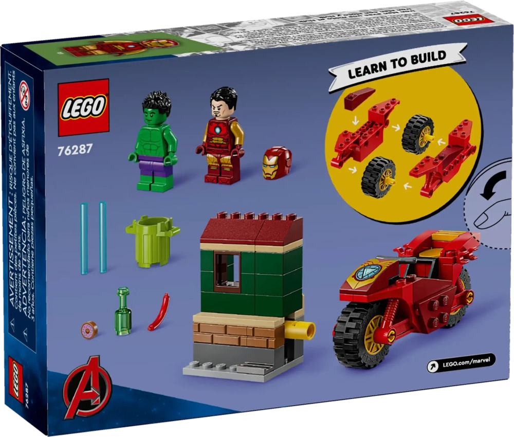 Конструктор LEGO Marvel 76287 Железный человек на мотоцикле и Халк