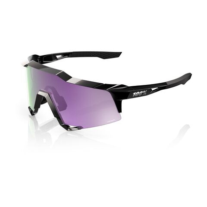 Спортивные очки с диоптриями 100% SPEEDCRAFT Polished Black - HiPER Lavender Mirror Polarized Lens