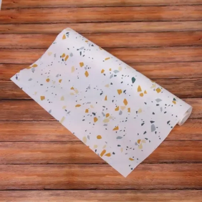 Коврик для кухонных ящиков в рулоне 45*125см «Краски» коричневый