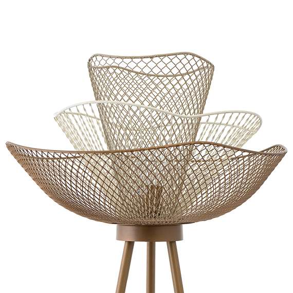 Торшер Vinger, Ø53х153 см, белый/бежевый/золотой