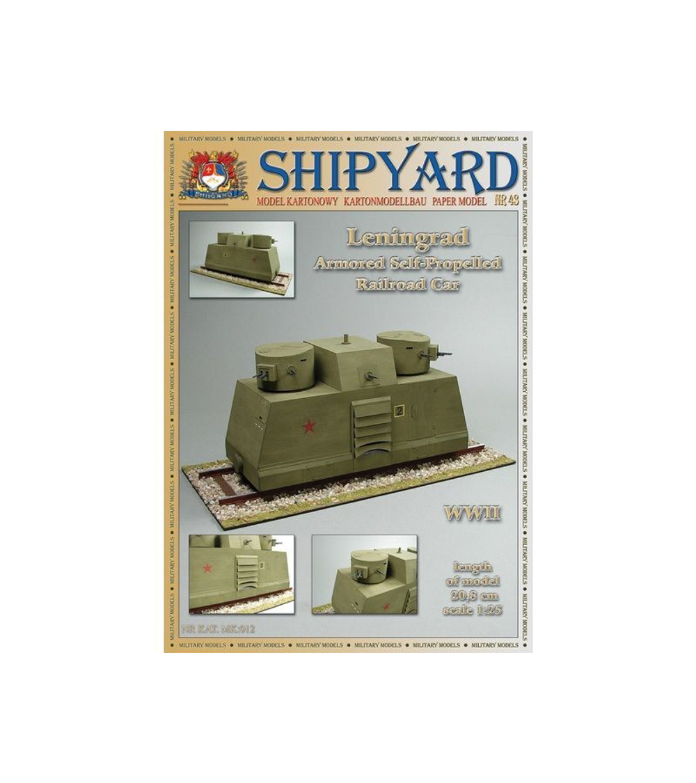 Сборная картонная модель Shipyard бронедрезина Leningrad(№43), 1/25