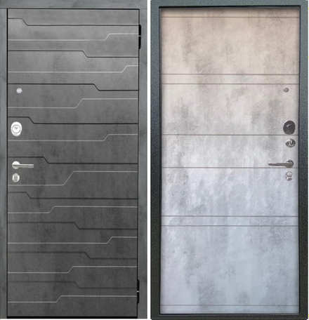 Входная дверь Аргус Люкс 3К 2П Техно бетон темный / Дуо Агат бетон светлый
