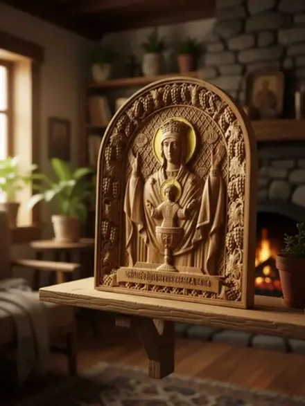 Освященная Икона Божией Матери Неупиваемая Чаша дуб малая