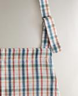 ZARA HOME ФАРТУК ИЗ ХЛОПКА В КЛЕТКУ, СИНИЙ