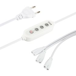 Разветвитель сетевой для линейных светильников ЭРА 3х IEC C7 2pin+timer на 3 точки с таймером 4, 8, 12H 2 м | Аксессуары для фито светильников