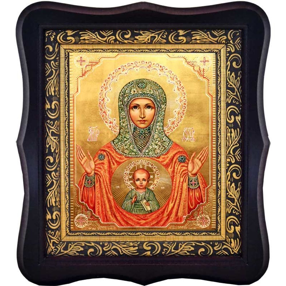 Знамение Серафимо-Понетаевская икона Божьей Матери на холсте.