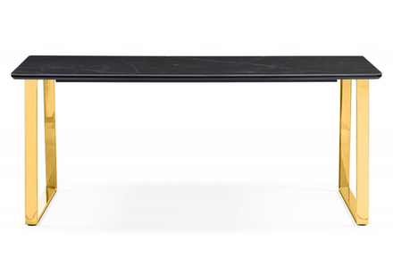 Керамический стол Woodville Селена 2 180х90 черный мрамор, золото