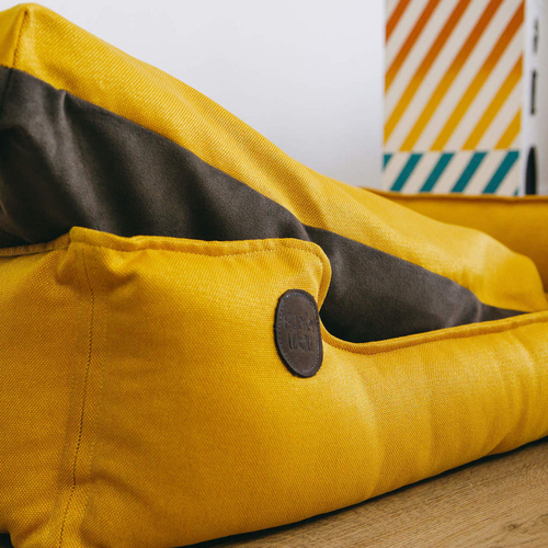 Лежанка из рогожки, горчичный Rachel WOW