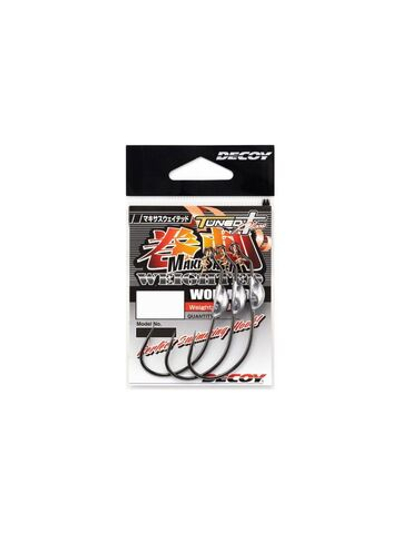 Крючок подгруженный офсетный Decoy Worm 130 Makisasu Weighted #1/0 (в упаковке 4 штуки)