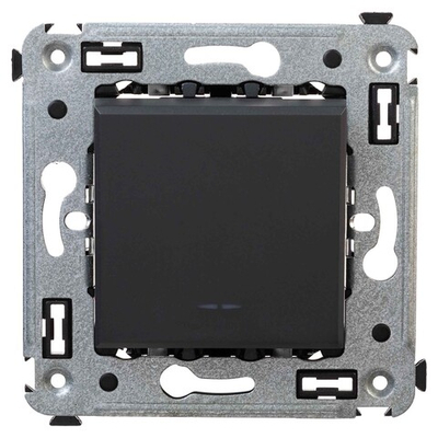 Выключатель одноклавишный в стену, "Avanti", "Черный матовый"