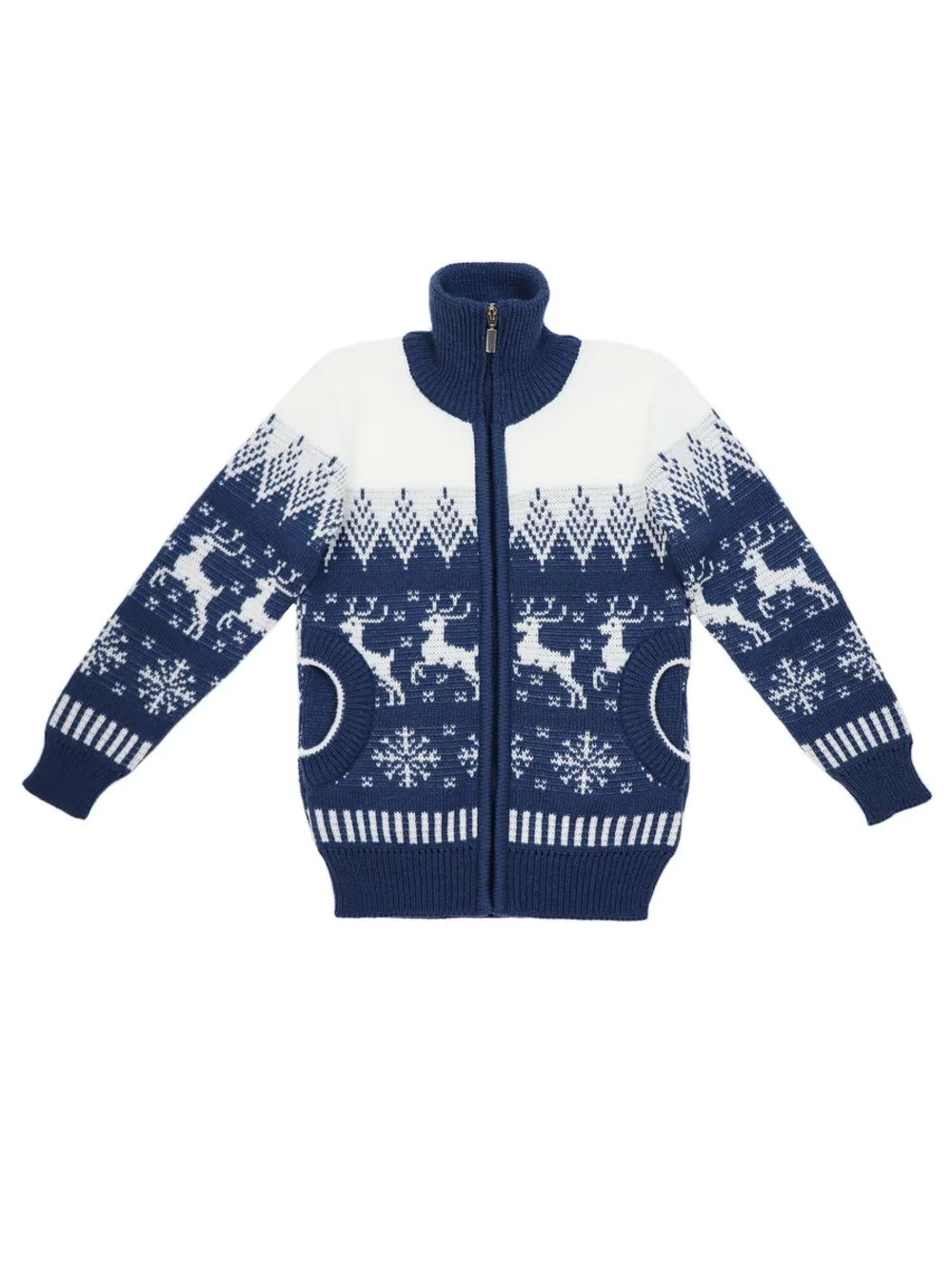 Кофта вязаная на молнии с карманами "Арктика"