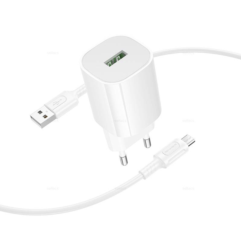 Зарядное устройство на Micro QC3.0 Borofone BA102A (white)