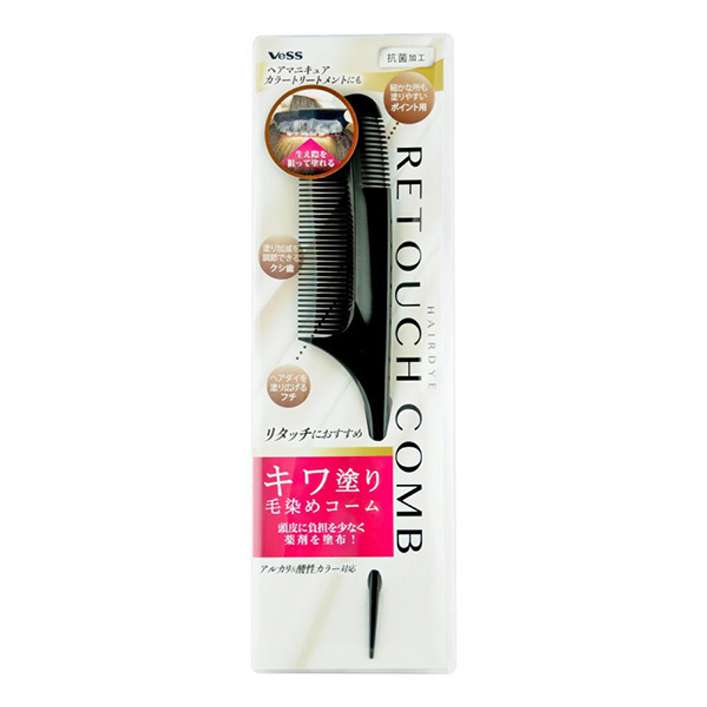 Расческа-гребень с частыми зубцами для окрашивания и укладки волос Vess Hair Dyeing Retouch Comb