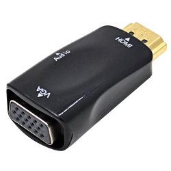 Конвертер штекер HDMI (M) -- гнездо VGA (F) + аудио разъем 3,5джек чёрный