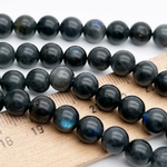 Лабрадор бусины, гладкий шар, диаметр около 8-8,2 мм, цена за 12 шт (1/4 нити)