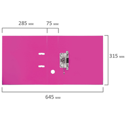 Папка-регистратор BRAUBERG "EXTRA", 75 мм, розовая, двустороннее покрытие пластик, металлический уголок, 228575