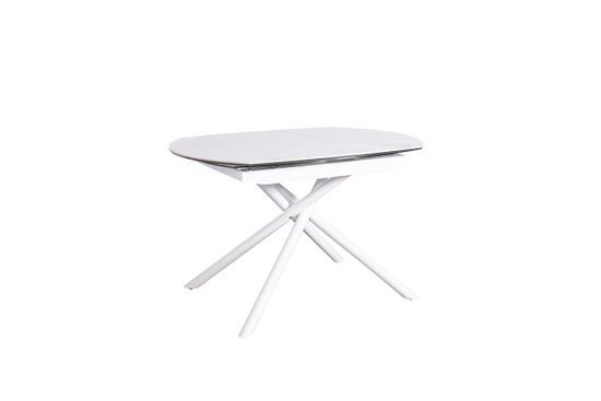 83MC-1957DT BEL Стол обеденный раскл.керам.белый 178(120)*89*77см