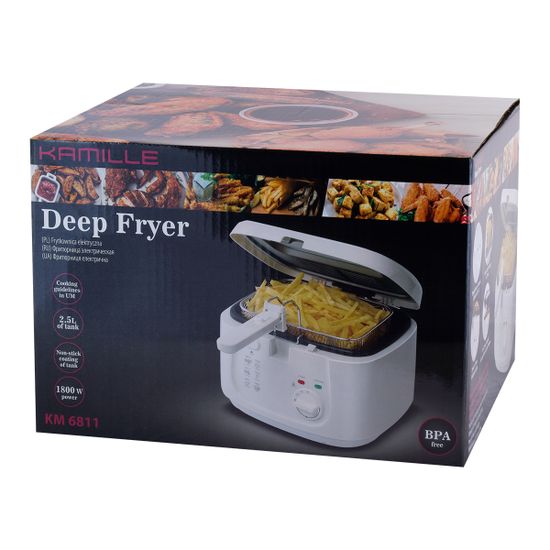 Фритюрница электрическая 2,5 л. 1800 Вт. Kamille KM 6811