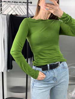 Лонгслив женский арт. 0100 цвет "зелёный"