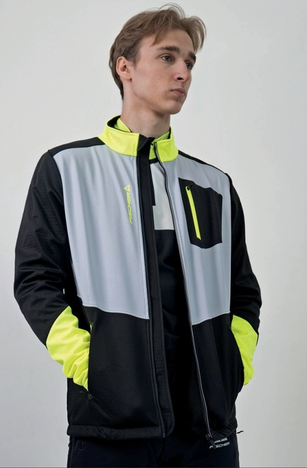 Мужская куртка FISCHER Softshell Warm, черно-серый GR8115-109