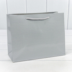 Пакет подарочный 23х18х10см Премиум "Кожа крокодила (Серебряный)