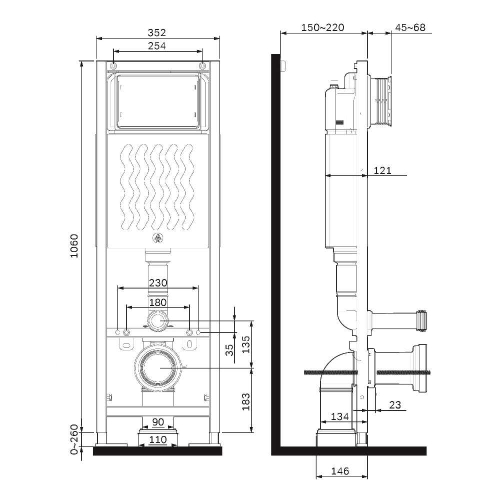 Инсталляция для подвесного унитаза AM.PM ErgoFit I012711