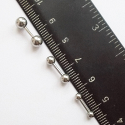 Набор штанг (3 шт.) 6 мм с шариками 3, 4, 5 мм для пирсинга ушей. Медицинская сталь. Набор 3 шт.