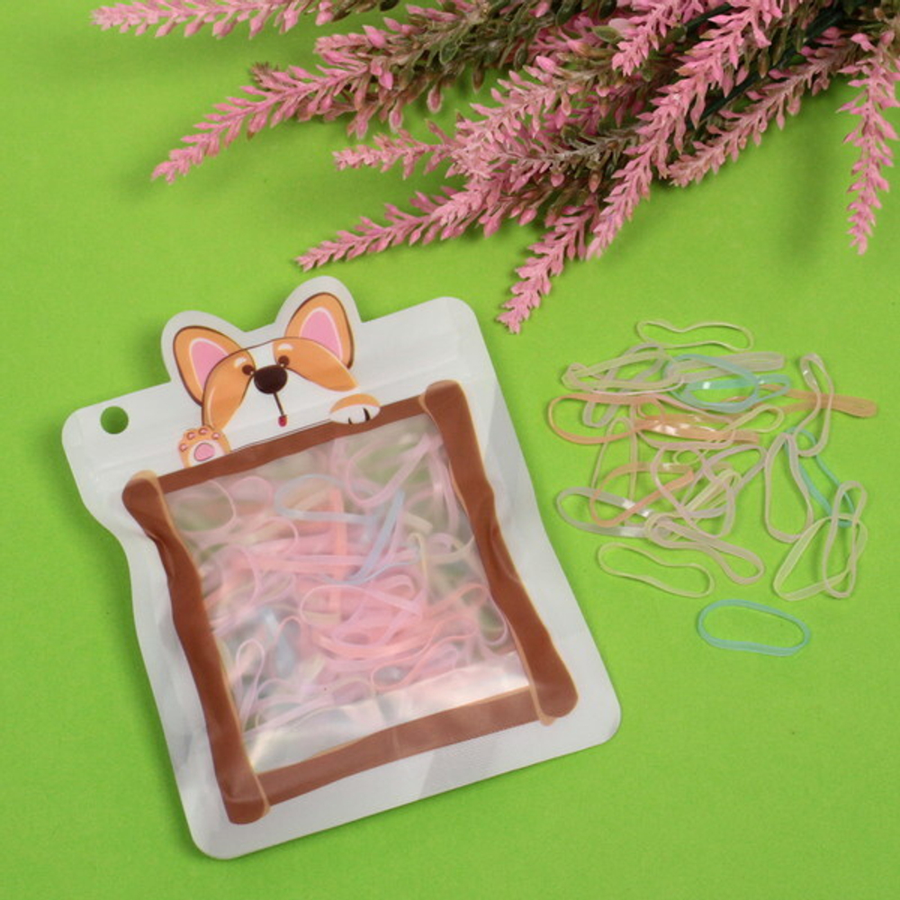 Резинки для волос силиконовые 100шт «Mini miracle - Боня», цвет микс , 11*14,5см