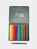 Карандаши цветные акварельные художественные FABER-CASTELL "Albrecht Durer", 24 цвета, металлическая коробка, 117524