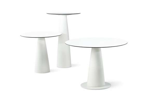 Стол из HPL пластика барный светящийся Hopla Lighting, белый