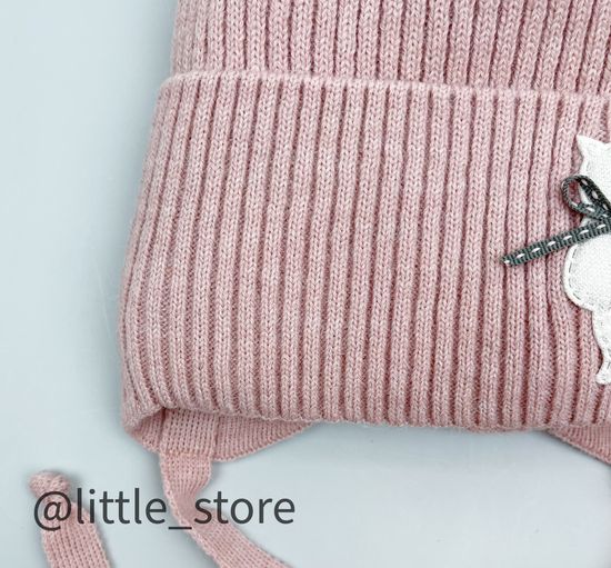 Шапка зимняя "Котики" Пудра