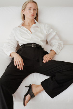 ZARA БРЮКИ ИЗ СМЕСОВОЙ ШЕРСТИ С ЗАЩИПАМИ — 50TH ANNIVERSARY, ЧЕРНЫЙ