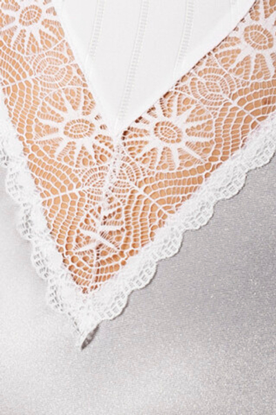Белая комбинация с кружевными вставками Angie LXL (46-48) (Цвет: белый)
