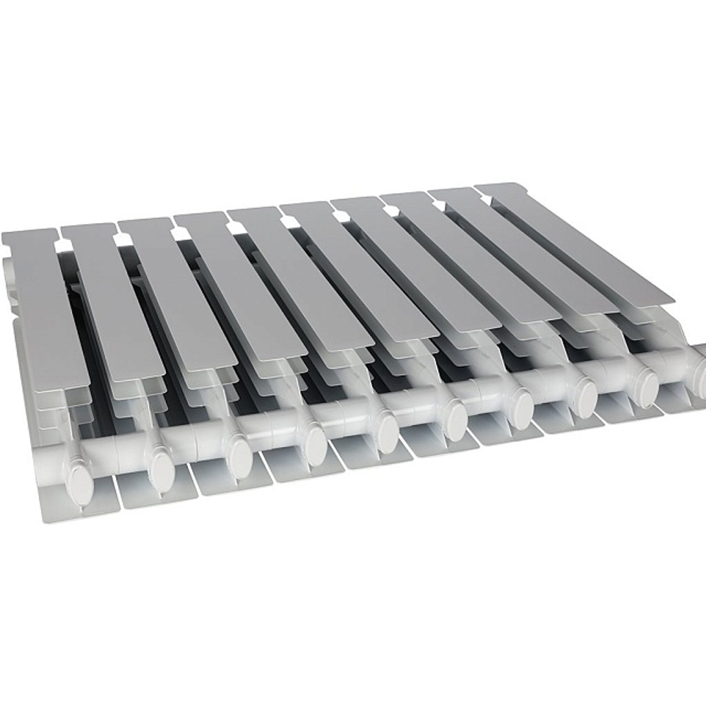 Радиатор алюминиевый STOUT Vega 500 - 10 секций (подключение боковое, цвет белый)