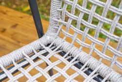 "Тунис" стул плетеный из роупа, каркас алюминий темно-серый (RAL7024), роуп светло-серый