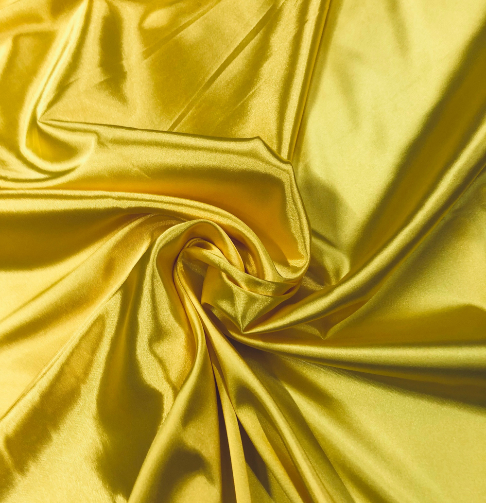 Ткань атлас-стрейч желтый, арт.324706