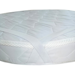 Наматрасники детские для круглой и овальной кроватки, непромокаемые, на резинках, (d=75 см; 75х125 см), белые
