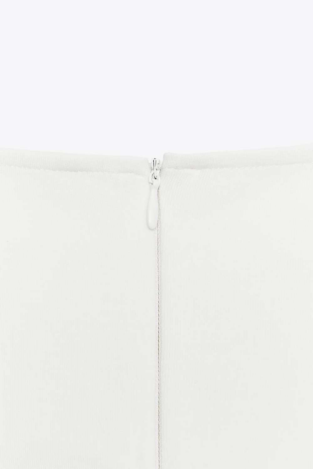 ZARA ТОП ИЗ ИНТЕРЛОКА С БАСКОЙ, БЕЛЫЙ