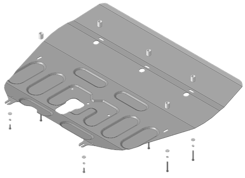 Усиленная защита Motodor картера Двигателя, КПП. 2 мм, Сталь. для Москвич 3 2022-н.в., Jac JS4 2021-н.в. арт.77601