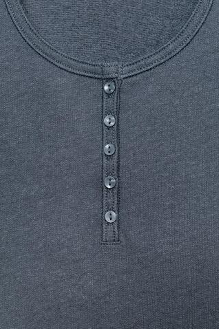 ZARA ТОП С ЛЬНЯНЫМИ ПУГОВИЦАМИ, ПУДРОВО-СИНИЙ