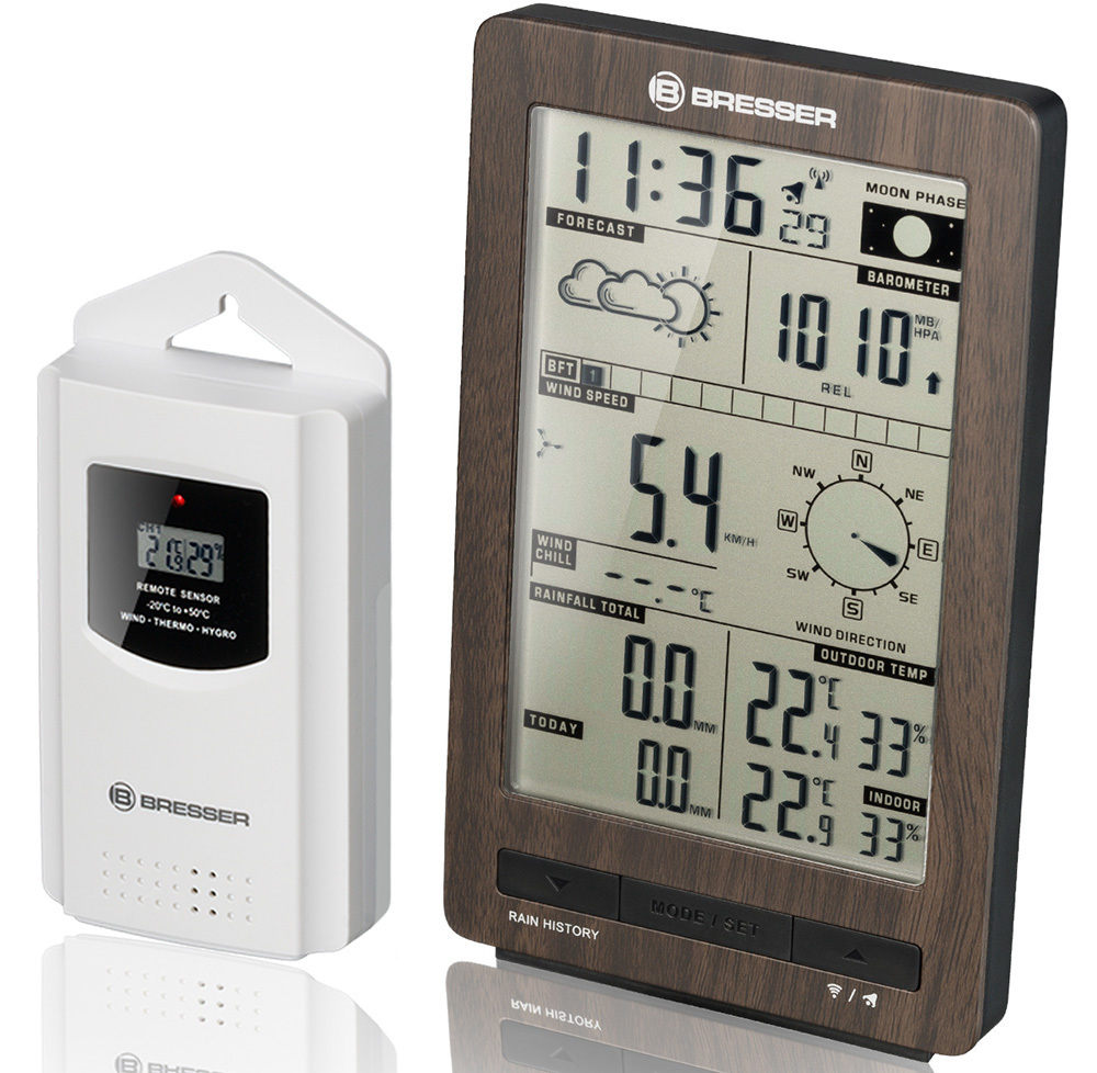Погодная станция Bresser ClimaTemp FW в корпусе под дерево