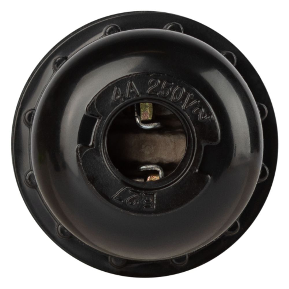 Патрон ЭРА Е27 подвесной бакелит черный без наклейки групповая упаковка 50 шт