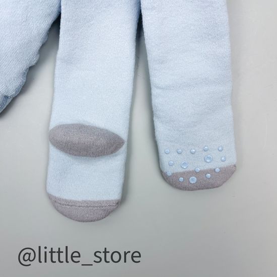 Колготки махровые "Зверек" со стоперами, Голубые