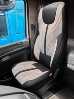 Чехлы Люкс DAF XF 106 (экокожа, черный цвет, бежевая вставка)