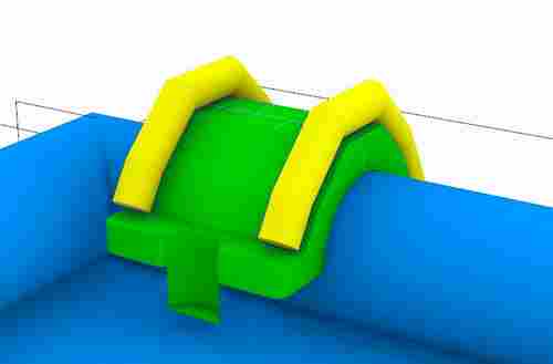 Надувная мини-лестница для бассейна из ПВХ, зелёный, 3,3*1,7*2,1 м