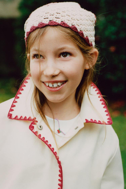 ZARA КУРТКА WORKER С ВЫШИВКОЙ, ЭКРЮ/КРАСНЫЙ