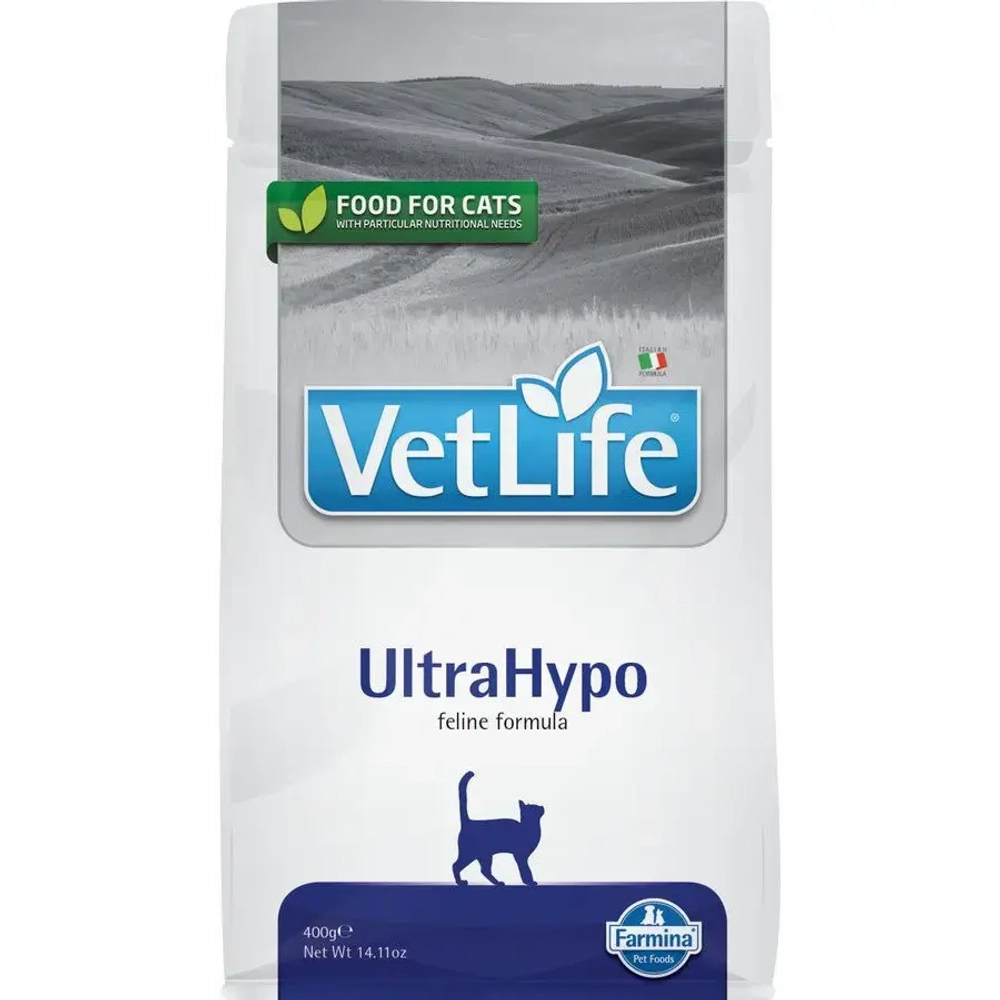 Farmina vet life cat ultrahypo сухой корм для взрослых кошек при пищевой аллергии - 400 г