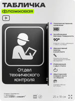 Табличка Техконтроль флажковая на стену, двусторонняя с крепежом, 19 х 25 см, для офиса, кафе, ресторана, серия COSMO, Айдентика Технолоджи